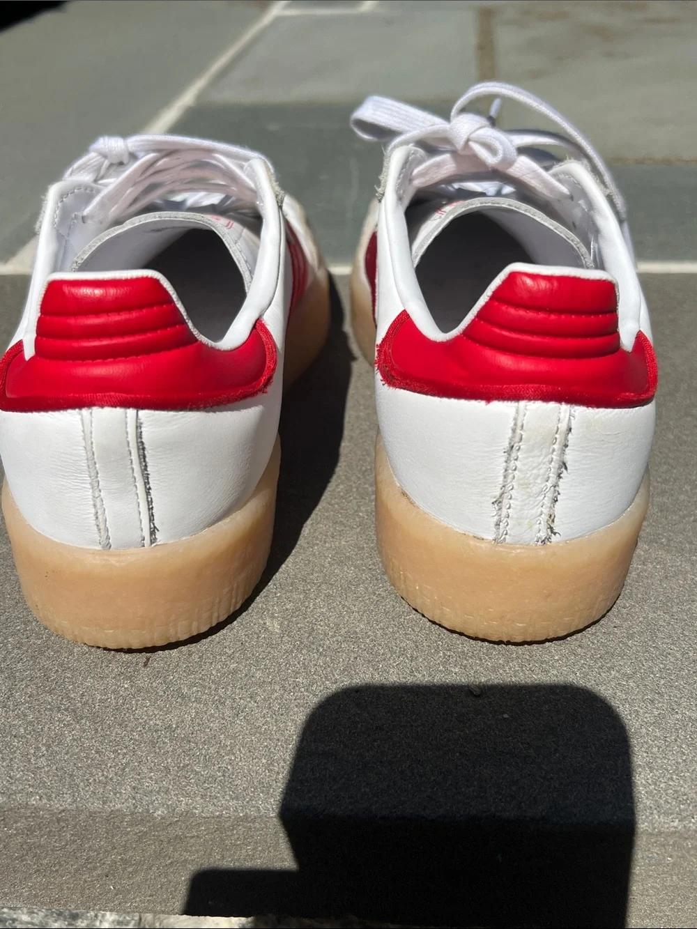 adidas Samba women’s  White & Red Leather Sneakers with Gum Sole